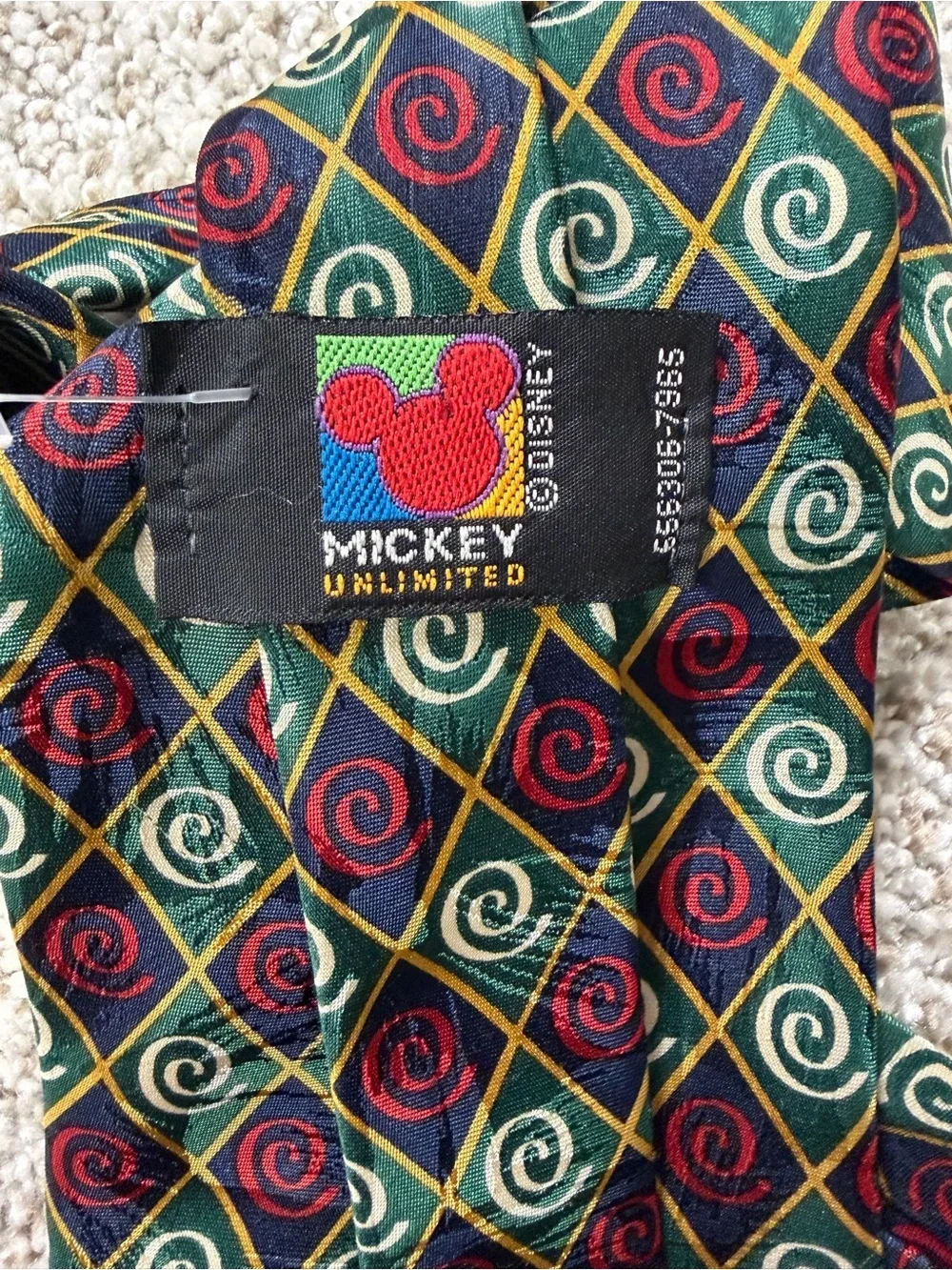 VINTAGE MICKEY UNLIMITED Mickey Mouse Patterned Necktie